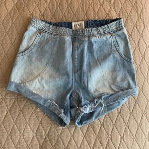 Hunters Bluebird Wash Distressed Jean Shorts